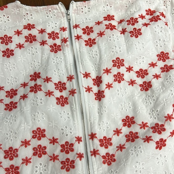 Floral Eyelet Dress - Red and White - Picture 6 of 6